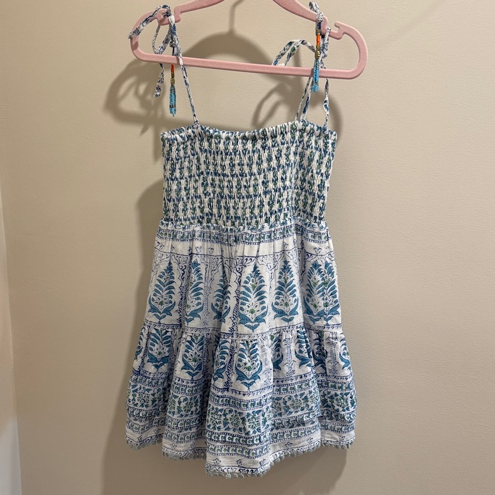 Blue and green Smocked Sundress kids